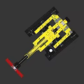 Yellow Tracked Building Block Crane Toy Lifting Red Bricks With Hook 3d model