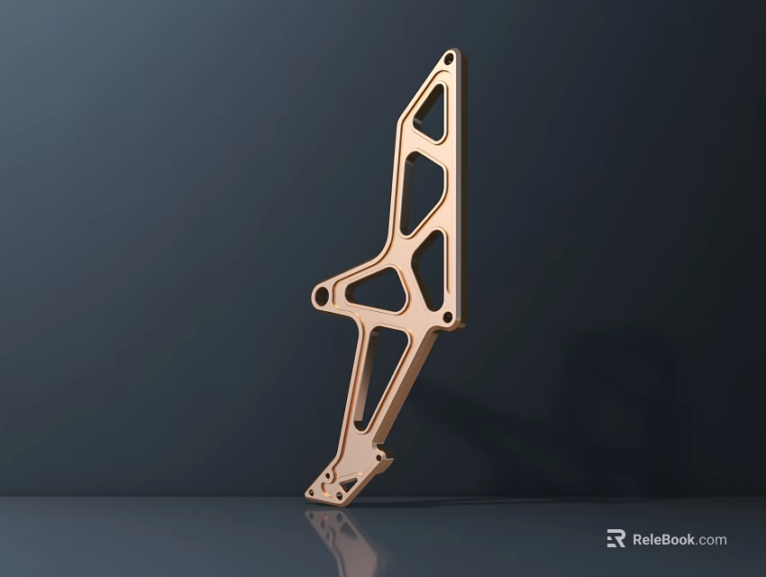 Golden Metal Sculpture With Hollow Structured Design And Modern Style 3d model 