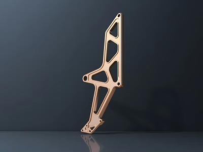 Golden Metal Sculpture With Hollow Structured Design And Modern Style 3d model