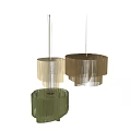 Modern Stylish Layered Chandeliers with Beige Brown Green Tassel Like Design