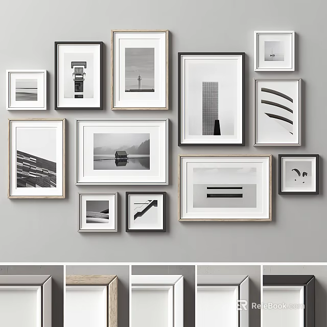 Shower Sauna Area Decorated With Framed Artworks 3d model 
