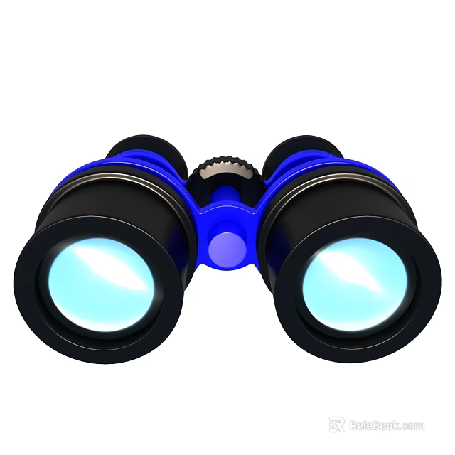 High Quality Blue And Black Binoculars Business Equipment With Optical Lenses And Adjustable Focus 3d model 