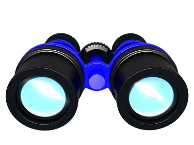 High Quality Blue And Black Binoculars Business Equipment With Optical Lenses And Adjustable Focus 3d model