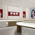 Elegant Jewelry Store Front With Illuminated Glass Windows And Display Counters