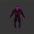 High Quality 3D Chimpanzee Model Showcasing Muscular Details And Natural Standing Position