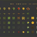 3D Farm Elements Including Crops Tools Wooden Barrels Fences Vegetables And Fruits