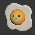 Cute Cartoon Chicken Character Designed As Sunny Side Up Egg With Smiling Face