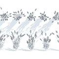 Bouquets of Colorful Flowers with Red and Green Leaves Arranged in Rows with Shadow Effects
