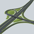 Flare-shaped interchange of interchange viaduct 3d model