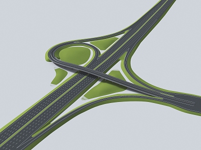 Flare-shaped interchange of interchange viaduct 3d model