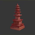 Traditional Multi Tiered Stone Pagoda With Ancient Style Architecture And Base