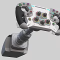 Interactive Amusement Equipment Steering Wheel With Colorful Buttons Knobs And Control Panel For Simulation 3d model