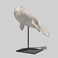 Decorative Whale Ornament Set With Textured Surface And Black Stand Base 3d model