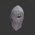 Medieval Warrior Helmet With Silver Metal Design Intricate Patterns Brown Ear Flaps And Face Guard
