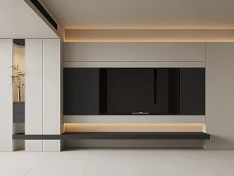 Modern TV background wall 3d model