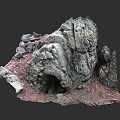 Micro Terrain Model With Rocky Structure Cave And Natural Ground Cover