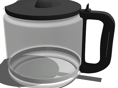Transparent Glass Electric Kettle With Black Handle For Practical Household Kitchen Use 3d model