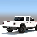 Stylish White Jeep Rubicon Pickup Truck Featuring Five Door And Black Wheels Design