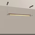 Modern Long Wooden And Metal Pendant Light Hanging From Ceiling Fixture