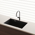 Modern kitchen single sink dish washing basin under counter basin 3d model