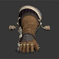 Ancient Weapon Decorative Gauntlet With Metal Accents And Leather Combat Glove
