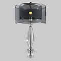 Modern Crystal Table Lamp With Geometric Transparent Base And Square Shade 3d model
