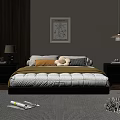 Cozy Modern Bedroom With Yellow Blanket White Quilt And Cloud Shaped Pillows