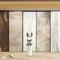 Wall Panels With Various Textures In Interior 3d model