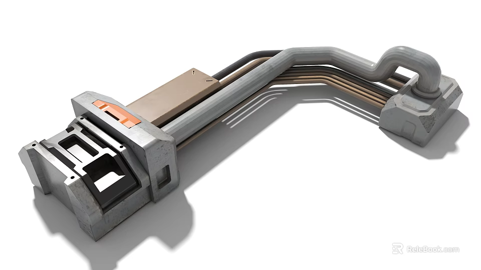 Durable Industrial Equipment With Metal Structural Pipes And Mechanical Connections 3d model 