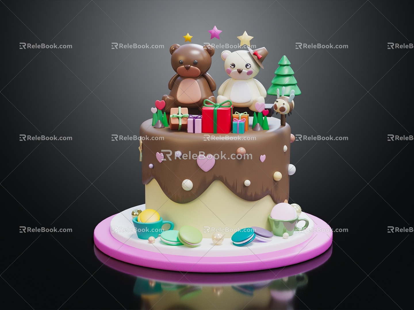 Wedding Cake Modern Cake Celebration Cake 3d model