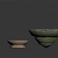 Two Unique Handcrafted Ceramic Sculpted Bowls With Earthy Green And Brown Textures