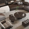 Elegant Modern Sofa Coffee Table Set With Leather Upholstery Decorative Pillows And Soft Rug