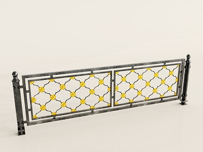 European-style Metal Wrought Iron Railing Guardrail Fence 3d model