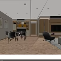 Modern Living Room Interior With Stylish TV Stand And Wooden Storage Cabinets