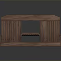 Natural Wood Outdoor Bench Featuring Center Table And Armrests Modern Design