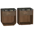 Pair of Wooden Bedside Tables With Upholstered Top and Drawer Storage