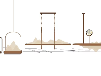 New Chinese Chandelier Combination 3d model