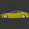 Yellow Sports Car With Streamlined Body Black Roof And Sporty Wheels Design