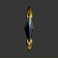 Ornate Decorative Sword With Blue Blade And Golden Accents Shiny Gemstone Embellishments On Handle