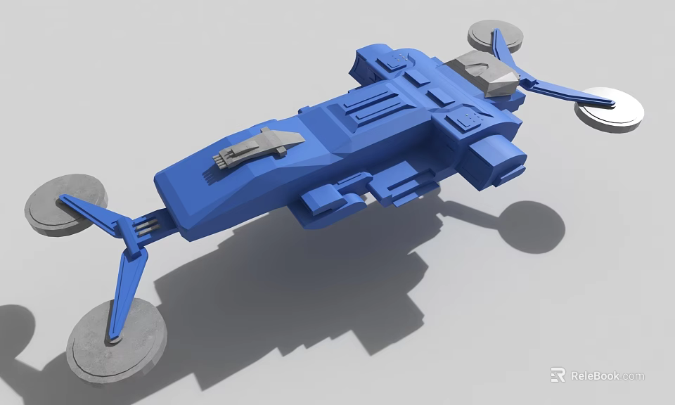 Detailed Blue Mechanical Structure Featuring Wheels And Robotic Arm Components 3d model 