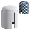 Upholstered Round Top Stools with Side Cutout Design in Multiple Colors