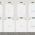 White Fire Safety Doors With Various Designs Glass Panels And Ventilation Grilles