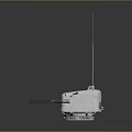 White Compact Automatic Weapon System With Antenna And Rotating Base 3d model