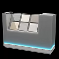 Modern Display Cabinet Shelf With Glass Panel Tile Samples And LED Light Base 3d model