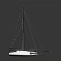 White Sailboat Model With Red Number 915 Mast Ropes And Dark Background Reflection
