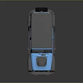 Blue Military Vehicle With Four Door Gray Roof And Off Road Tires