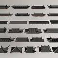 Traditional Chinese Architectural Roof Components Featuring Various Classic Styles And Designs