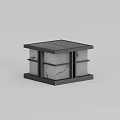 Solar Powered Square Outdoor Light With Modern Design And Marble Texture 3d model