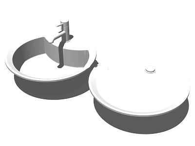 Modern Double Kitchen Sink With Faucet And Lid Cover For Home Use 3d model