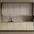 Modern Kitchen Interior With Light Wood Cabinets Stone Countertop Sink And Oven